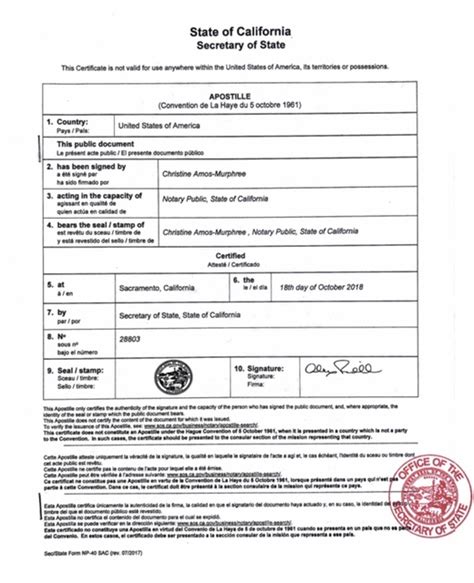 Sacramento Notary Apostille .